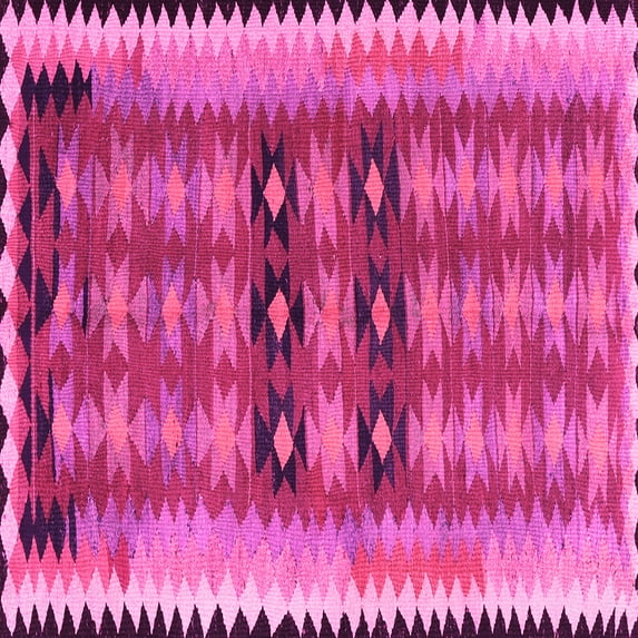 Ahgly Company Indoor Square Southwestern Pink Country Area Rugs, 8' Square