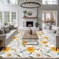 thumbnail image 3 of Spring Daisy Area Rugs 8'x10', Washable Small Throw Rugs for Living Room Patio, Country Watercolor Yellow White Floral Leaf Indoor Outdoor Rug Non-Slip Low Pile Carpet Runner Reversible Floor Mats, 3 of 8