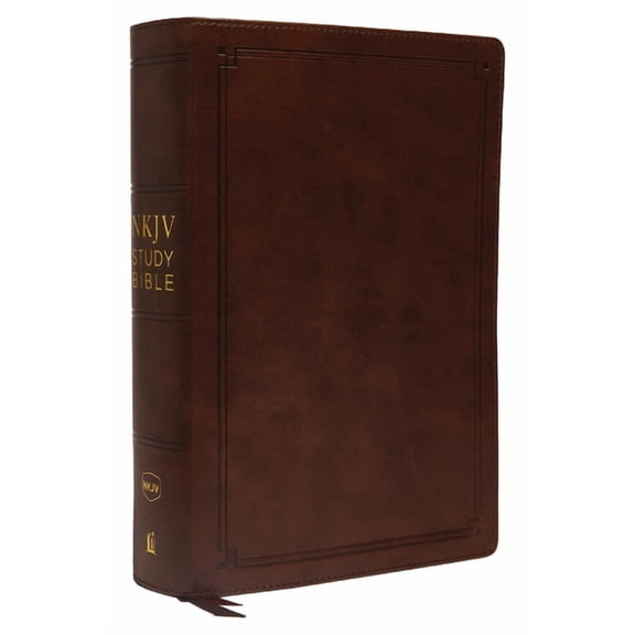 NKJV Study Bible, Imitation Leather, Brown, Red Letter Edition, Indexed, Comfort Print: The Complete Resource for Studyi, (Hardcover)
