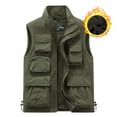 thumbnail image 2 of Men's Fleece Vests Utility Travel Cargo Waistcoat Jackets Winter Warm Body warmer Outdoor Casual Work Vests Hiking Hunting Jacket Sleeveless Fuzzy Coat Top with Pockets, 2 of 7