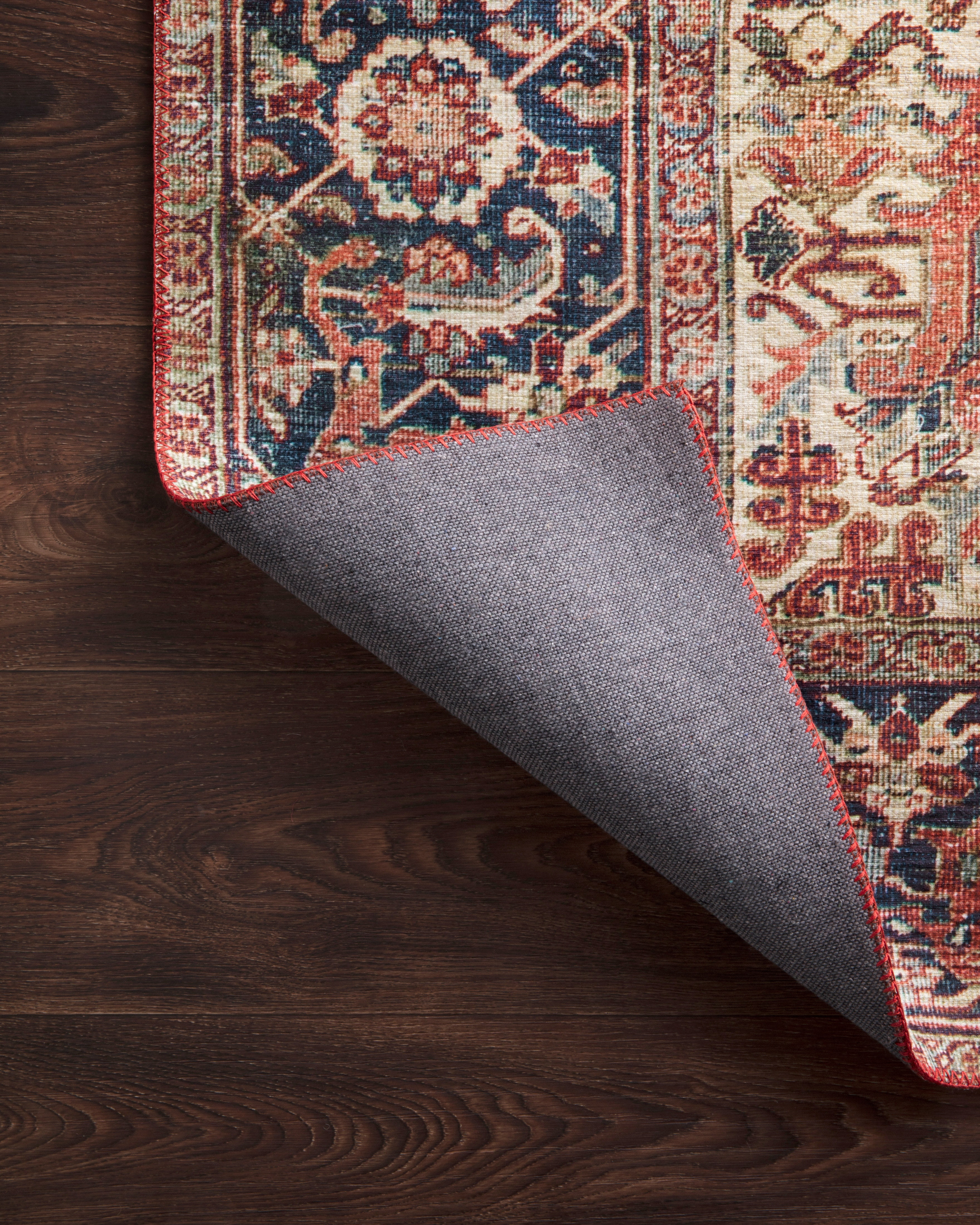 Loloi Layla Printed Oriental Distressed Red / Navy Area Rug