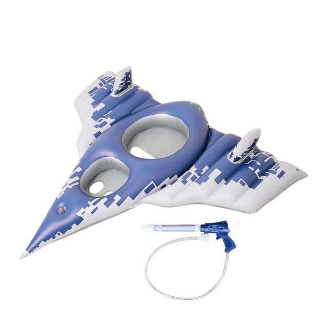 Flotador inflable con forma de avión para piscina, juguete de natación para niños y niñas, para exteriores. Dos jugadores