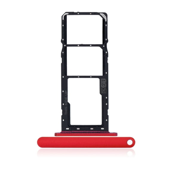 Replacement Dual Sim Card Tray Compatible For Motorola Moto G8 Power Lite (XT2055 / 2020) (Red)