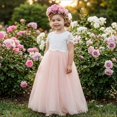 thumbnail image 2 of 2Bunnies Girls' 2T-10Y Scalloped Lace Top Tulle Flower Girl Dress, 2 of 4