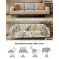thumbnail image 3 of Yellow Grey Botanical Sofa Couch Covers for Dogs, Washable Sectional Couch Slipcovers for Loveseat with Tassels, Spring Floral Watercolor Rustic Non Slip Sofa Throw Cover Blanket L 71''x102'', 3 of 8