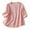 Pink1, variant on Diufon Women's Cotton Linen Shirts Summer Casual Vintage Embroidered 3/4 Sleeve Button Down Crewneck Tops