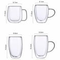 thumbnail image 3 of Double Walled Coffee Cups Glasses Mugs, Espresso Cappuccino Latte Tea Cups with Handle, Heat Resistant Borosilicate Clear Glasses, 3 of 3