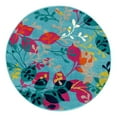thumbnail image 3 of Unique Loom Azalea Collection Area Rug - Indica (3' Round Aqua/Navy Blue), 3 of 7