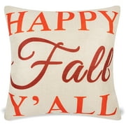 MAUBY HOME (Happy Fall Y'all)Decorative Square Throw Pillow cover for couch or for bedroom 18in x18in (45cm x 45cm), Cover Only