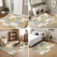 thumbnail image 5 of Area Rugs 4'x6'. Yellow Green Checkered Floral Carpet Runner Indoor Outdoor Rugs Home Decor Aesthetic, Farmhouse Art Flowers Buffalo Non Slip Mats Washable Accent Rug for Living Room Bedroom, 5 of 8