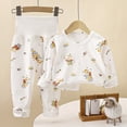 thumbnail image 2 of CAUYDY Newborn Girls Sleepwear Baby Clothes Fall Winter Long Sleeved Tee Shirt Elastic Pants Cute Set Preemie Pajamas Infant Outfits for Girl 0-3M 6-9M 1T Sizes 6-12 Months,White, 2 of 6