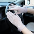 thumbnail image 5 of Guantes de seda de hielo para primavera y otoño, manoplas cortas de encaje con pantalla táctil para conducción fina de verano para mujer, 5 of 5