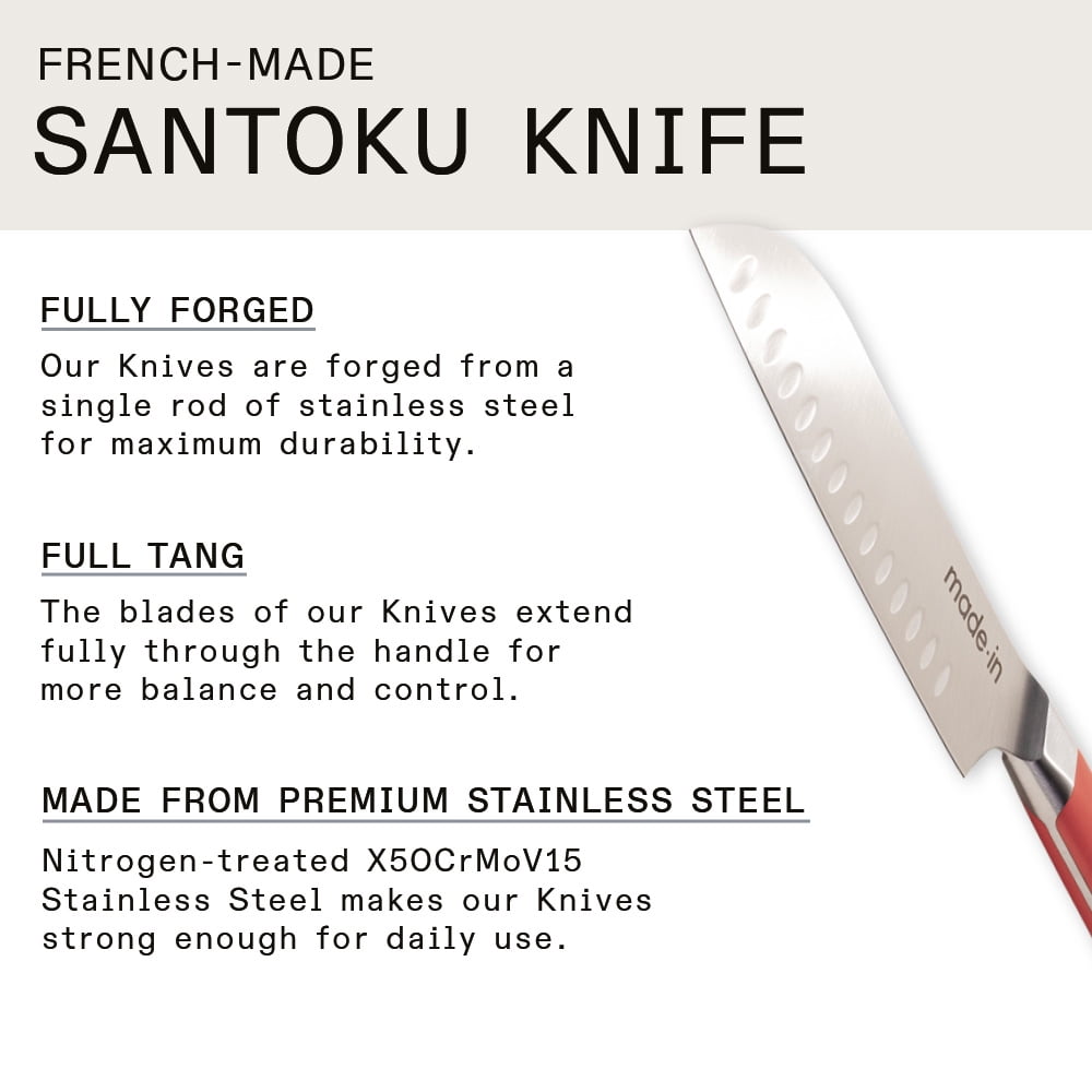 Pampered Chef 1577 5 Forged Steel, Full Tang Santoku Knife Brand New