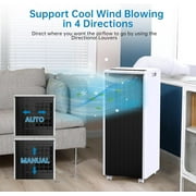 Garvee 8000 BTU Portable Air Conditioner Cools Up to 350 sq. ft. with Remote Control, LED Touch Panel, Built-in Dehumidifier, Fan, 3 in 1 Compact Indoor AC Unit for Home Office Dorm, Black+White