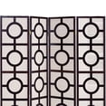 thumbnail image 2 of Benzara BM205807 Circular Motif Wooden 4 Panel Room Divider with Jute Inlays, White & Brown, 2 of 5