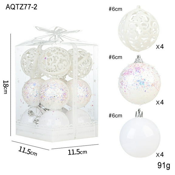 Newly Christmas Decorations 24Pcs High-Ranking 1.4in White Glossy Painted Shatterproof Christmas Balls,Xmas Tree Hanging Ornament for Holiday Party Decor