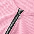 thumbnail image 3 of cocolona Womens Summer Trendy Tops V Neck Zipper Short Sleeve Shirts Dressy Casual Solid Color Blouses, 3 of 6