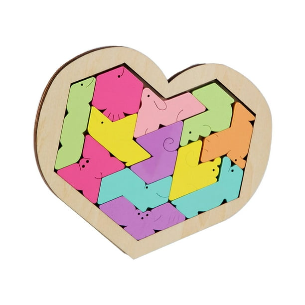Wooden Heart Shaped Jigsaw Puzzle Brain Teasers Puzzle Brain Teaser Puzzles Tangram Jigsaw
