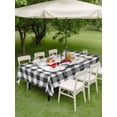 thumbnail image 4 of Outdoor Tablecloths with Umbrella Hole & Zipper, Groundhog Day 60 x102 Inch Rectangle Tablecloths, Red Bow Knot Black Checkered Waterproof Table Cloth, Patio/Pool/Picnic Table Covers, 4 of 8