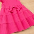 thumbnail image 6 of NOLDARES Girls Dress Casual Color Ruffle Bow Sleeveless Cute Girls Outfit with Back Elastic String for Holiday Daily(Hot Pink,8-9 Years), 6 of 9