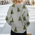 thumbnail image 5 of Christmas Sweaters For Women Funny Button Down Festive Coat Xmas Santa Christmas Tree Printed Cable Knit Pullover Grey, XXL, 5 of 7