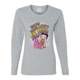 thumbnail image 2 of Wild Bobby Betty Boop Peace, Love and Girl Power Betty Boop Womens Long Sleeve T-Shirt, Heather Grey, X-Large, 2 of 5