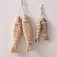 thumbnail image 3 of Antique Wood Fish Vintage Decor Ornament Wall Hanging Hand Carved Wooden Fish Decorations for Home Nautical Theme 2 Pieces，Brown, 3 of 4