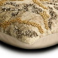 thumbnail image 2 of The HomeCentric Decorative Gold 16"x16" (40x40 cm) Throw Pillows, Jacquard Foil & Beaded Throw Pillows For Couch, Abstract Pattern Modern Style - We R Golden, 2 of 3
