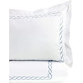 thumbnail image 1 of Melange Home Sateen Cotton Rope Stripe Embroidery Duvet Set, Full/Queen, Blue on White Blue on White Full/ Queen Duvet Set Rope Embroidery, 1 of 2