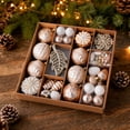 thumbnail image 7 of 2026 Christmas Indoor Home Decor 62PCS Champagne Gold Christmas Ball Ornaments Set Shatterproof Xmas Tree Decorations Baubles With Snowflake Leaf Cones, 7 of 7