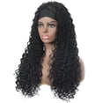 thumbnail image 1 of Pelucas largas y negras para mujer, pelo ondulado Natural, pelucas sintéticas de moda (gorro de peluca gratis), 1 of 5