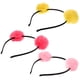 thumbnail image 2 of 3 piezas de diadema de oreja de gato con bola de pompones borrosos, accesorio para la cabeza de aro para niños (rosa + amarillo + rojo sandía), 2 of 6