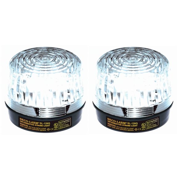 Seco-Larm SL-126Q/C Clear Strobe Light; for 6 to 12V Use, Easy 2-wire Installation, 300 Hours of Rated Life Span, High-impact Resistant Acrylic Lens and Case, 100000 Candle Power, Pack of 2
