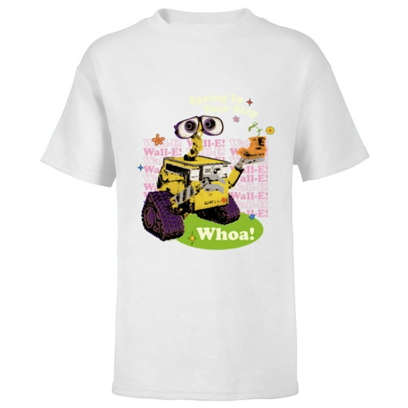 Disney and Pixar’s WALL-E Easter Spring in Your Step Whoa! - Short Sleeve T-Shirt for Kids - Customized-White