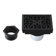 thumbnail image 7 of Kingston Brass BSF9771MB Watercourse Scroll 4-Inch Brass Square Grid Shower Drain with Hair Strainer in Matte Black, 7 of 7