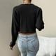 thumbnail image 5 of Suéter de punto con cordón y cuello en V de manga larga informal a la moda para mujer Fridja  fjkfkj4194, 5 of 5