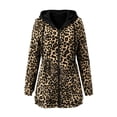 thumbnail image 4 of Women's Double-Sided Long Windbreaker with Leopard Print Lining Casual Hooded Thin Jacke, 4 of 8