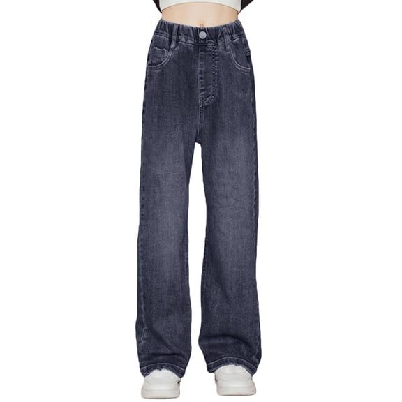 HIPYLO Short Jeans Teen Girl Jeans Lined Pants Business Pants Size 14 Girls Clothes 10 Year Old Girl Clothes Girls Size 14-16, Black 11-12 Years