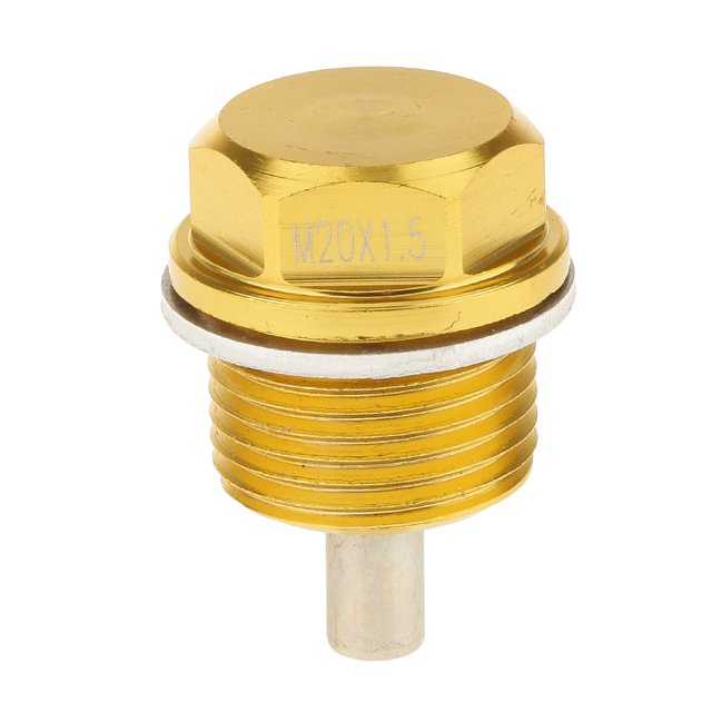 Tapón de perno de drenaje de cárter de aceite magnético de motor de metal anodizado M20X1.5mm en dorado Oro Cola Tapón de drenaje de aceite magnético