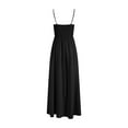thumbnail image 5 of vigerkar Womens 2025 Summer Dress Casual Sleeveless Spaghetti Strap Smocked Ruffle Beach Long Maxi Dress with Pockets Black, M, 5 of 6