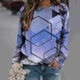 thumbnail image 2 of Camisas informales de manga larga para mujer, sudadera de cuello redondo con estampado de rombos geométricos, jersey de cuello redondo, Tops tipo túnica holgados Pompotops FGAJ951, 2 of 6