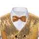 thumbnail image 3 of pstuiky Camisetas interiores de tirantes para hombre, Blusa sin mangas con cuello en V, botones y pajarita con bolsillos estampados a la moda para hombre Chaleco para hombre s, 3 of 6