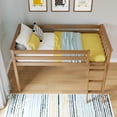 thumbnail image 5 of Max & Lily Twin Loft Bed, Solid Wood Loft Beds with Ladder for Kids, Pecan, 5 of 11