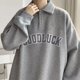 thumbnail image 4 of Sudadera estilo pijo con estampado de letras de buena suerte para hombre, estilo informal, con cuello vuelto, estilo urbano Y2K, 4 of 5