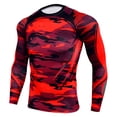 thumbnail image 1 of Camisas de compresión de manga larga para hombre, cuello redondo, estampado raglán, elástico, secado Abanopi Camisetas deportivas, 1 of 7
