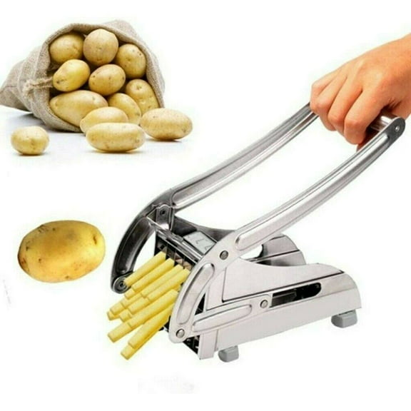 TETSELF Stainless Steel French Fry Cutter Potato Vegetable Slicer Chopper 2 Blades
