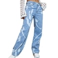 thumbnail image 1 of Gibobby Jeans dama talla extra 2023 nuevos vaqueros para mujer, vaqueros a la moda de los 90, vaqueros con realce de botín para mujer, vaqueros de pierna recta para mujer(Azul claro,CH), 1 of 5