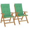 ALmi Reclining Patio Chairs with Cushions 2 pcs Solid Wood Teak
