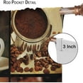 thumbnail image 6 of Coffee Kitchen Curtains - Rustic Retro Latte Bean Drink Pattern - Modern Cafe Decor - 42x54 Inches - 2 Panels, 6 of 6