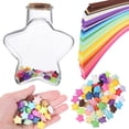 thumbnail image 2 of 1 Set Star Wishing Bottle Glass Lucky Paper Stars Jar Assorted Color Warm Confession Present, 2 of 8